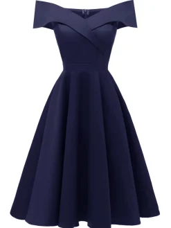 Clearance Retro Stage 1950s Off Shoulder Swing Dress