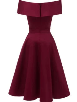 Clearance Retro Stage 1950s Off Shoulder Swing Dress