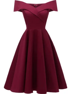 Online Retro Stage 1950s Off Shoulder Swing Dress