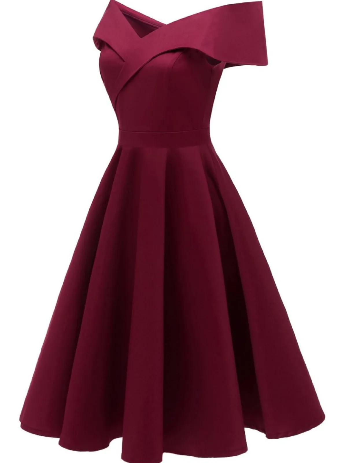 Online Retro Stage 1950s Off Shoulder Swing Dress