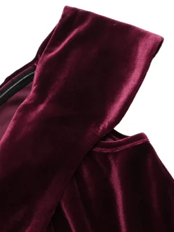 Hot Retro Stage 1960s Off Shoulder Velvet Bodycon Vintage Dress