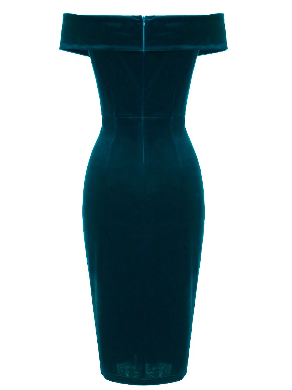 Fashion Retro Stage 1960s Off Shoulder Velvet Bodycon Dress