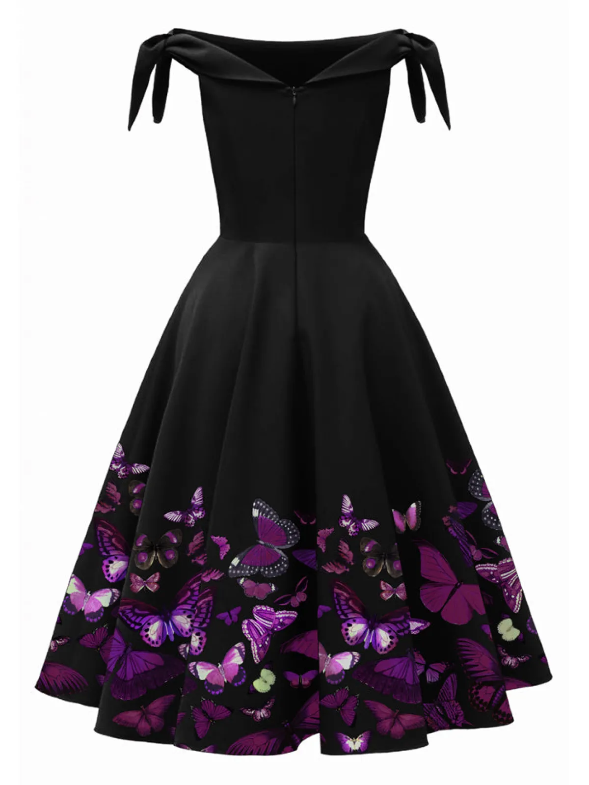 Clearance Retro Stage 1950s Off-Shoulder Butterfly Swing Dress