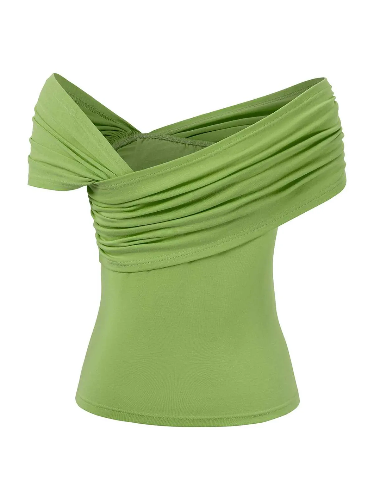 Sale Retro Stage 1960s Off-Shoulder 3D Rose Solid Top
