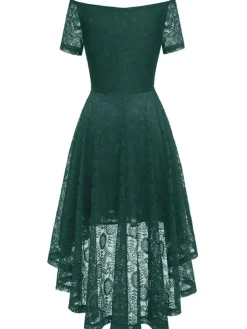 New Retro Stage 1950s Off-shoulder Floral Lace Dress