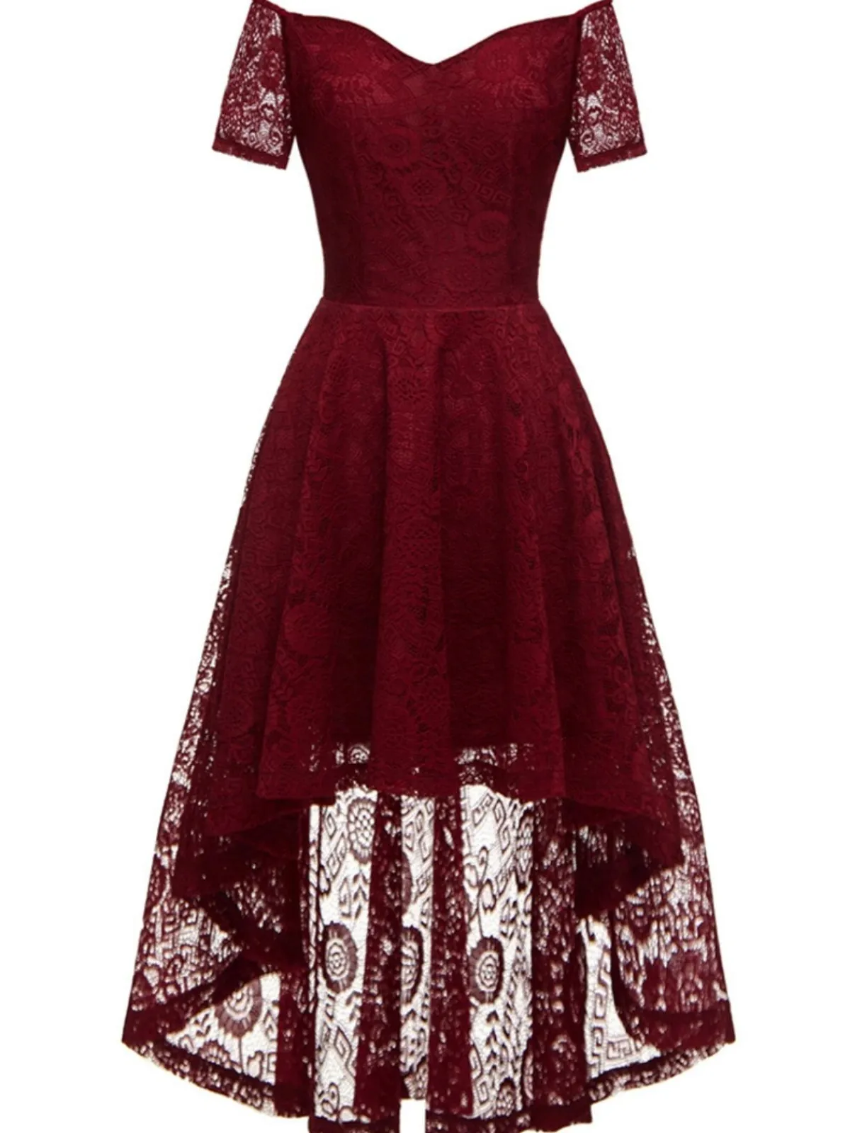 New Retro Stage 1950s Off-shoulder Floral Lace Dress