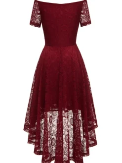 New Retro Stage 1950s Off-shoulder Floral Lace Dress