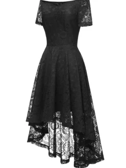 New Retro Stage 1950s Off-shoulder Floral Lace Dress