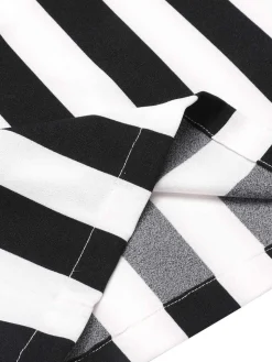 Clearance Retro Stage 1960s Off-Shoulder Wide Stripe Jumpsuit Black