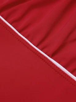 Discount Retro Stage 1950s One-shoulder Ruffle One-piece Swimsuit Red