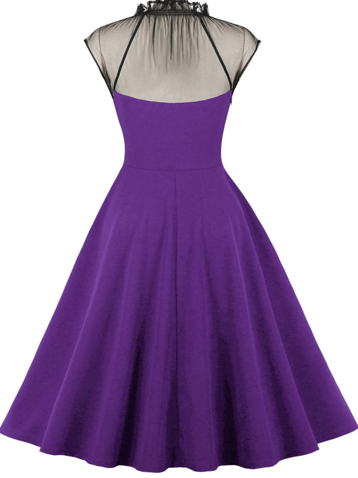 Clearance Retro Stage 1950s Patchwork Flying Sleeves Swing Dress