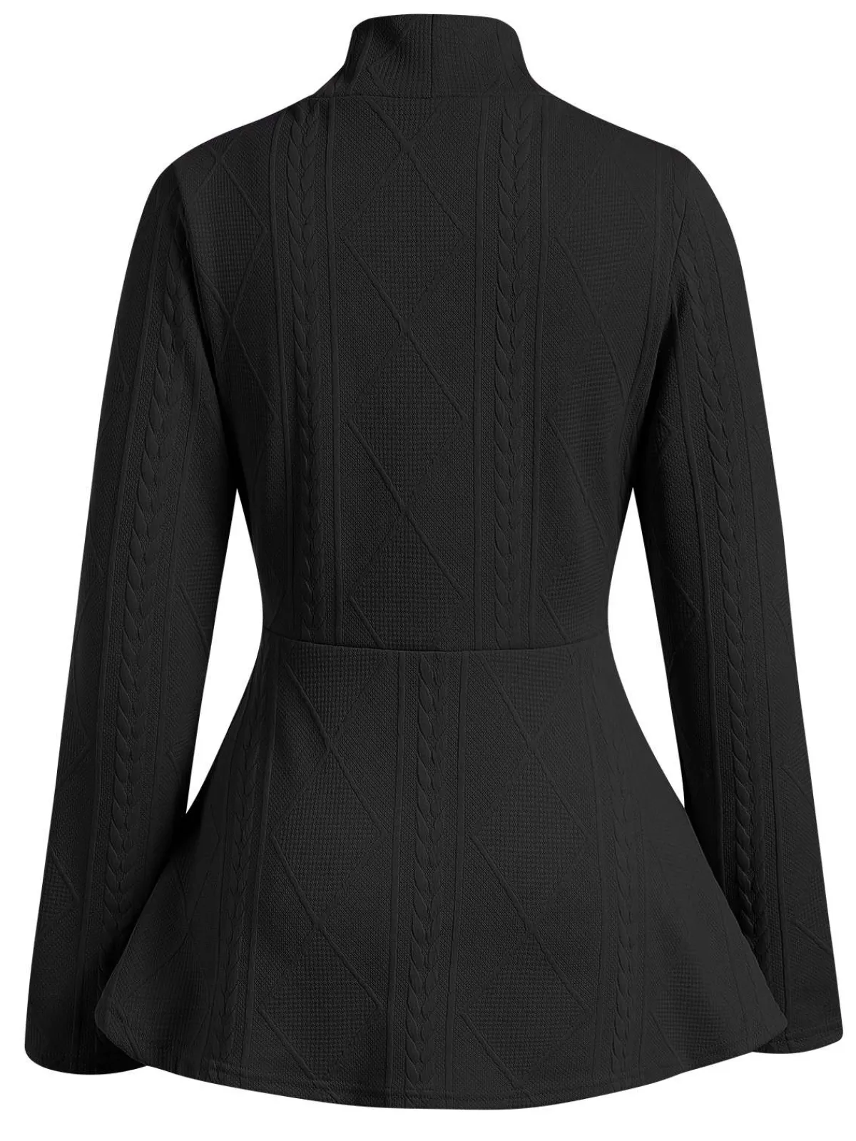 Clearance Retro Stage 1960s Pearl Buttoned Waisted Flare Long Sleeve Coat