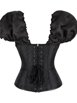 Clearance Retro Stage 1970s Petal Neck Steampunk Puff Sleeve Top