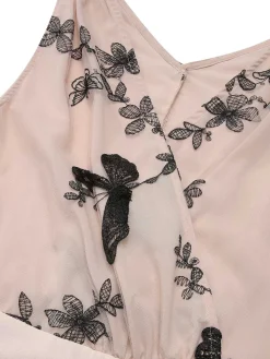 Discount Retro Stage 1950s Butterfly Sleeveless Dress With Belt Pink