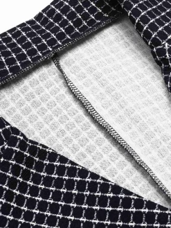 New Retro Stage 1950s Plaid Notch Lapel Double Breasted Coat