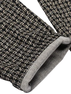 Hot Retro Stage 1950s Plaid Pencil Suspender Pants Black