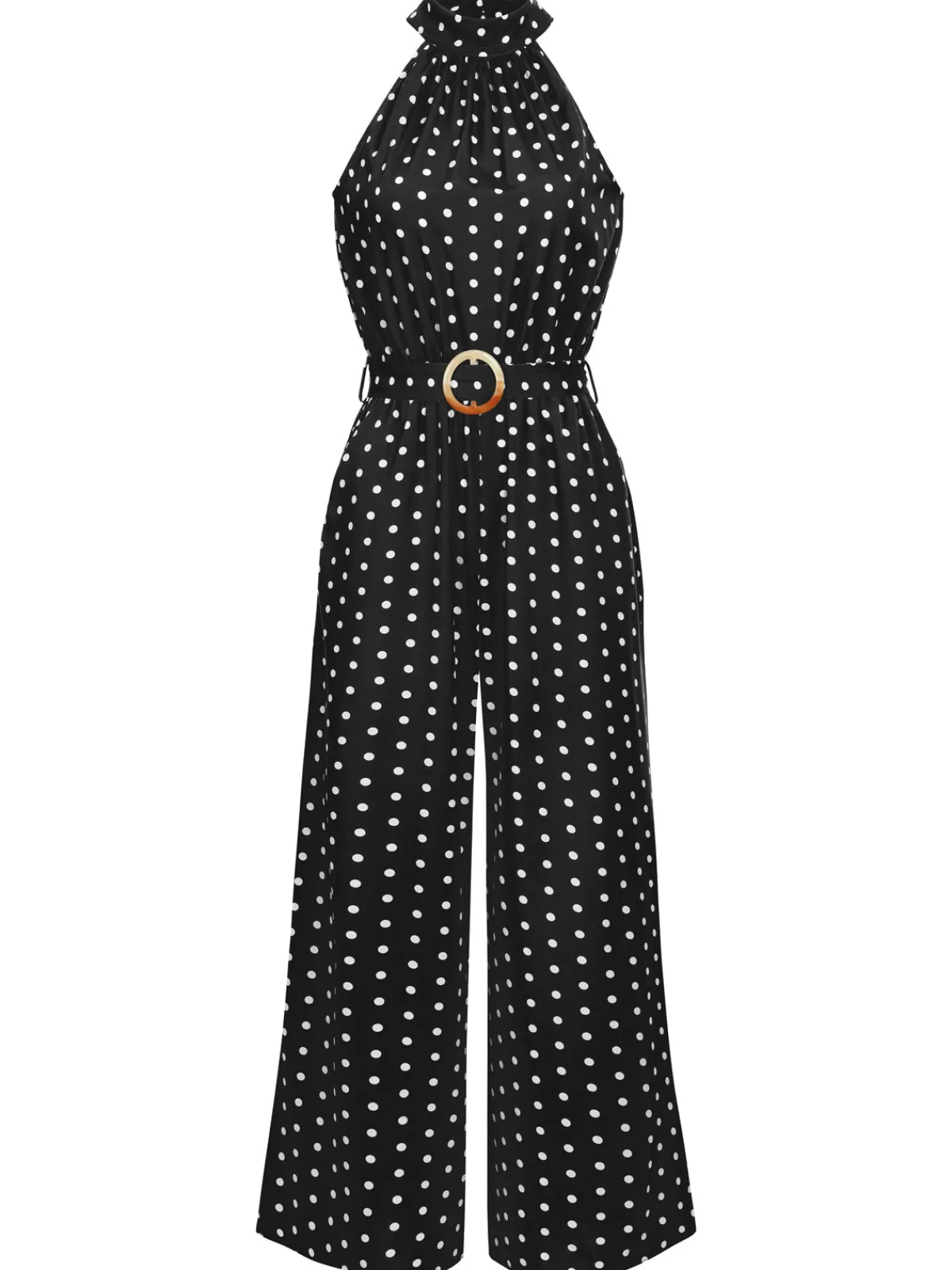 Clearance Retro Stage 1950s Polka Dot Belt Jumpsuit