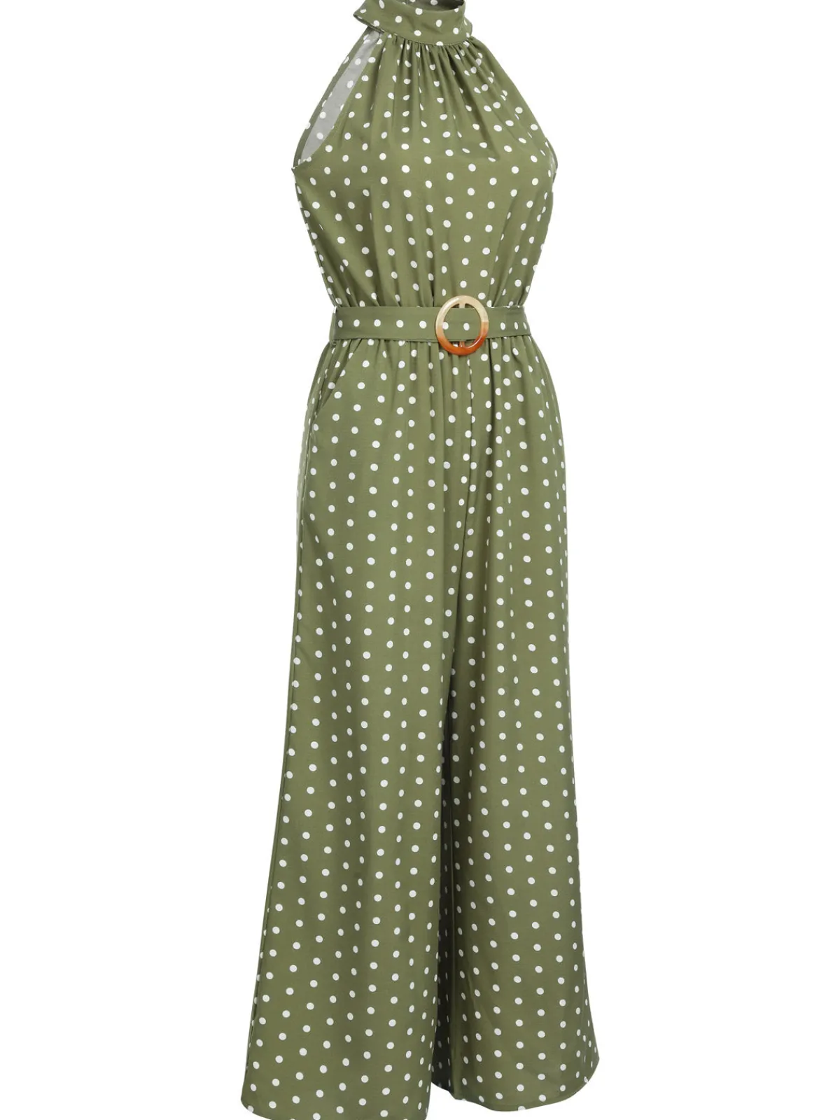 Clearance Retro Stage 1950s Polka Dot Belt Jumpsuit