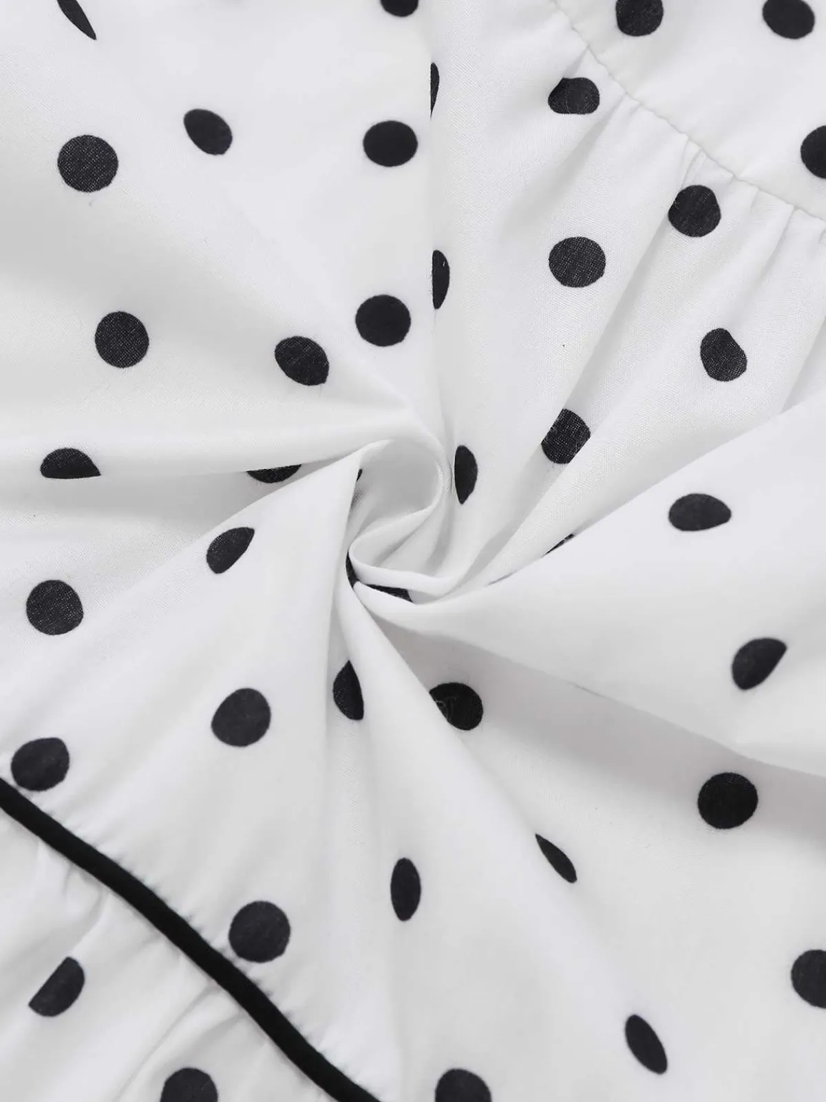 Clearance Retro Stage 1950s Polka Dot Belted Sleeveless Shirt Dress White