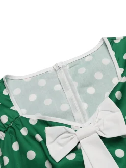 New Retro Stage 1950s Polka Dot Bow Swing Dress
