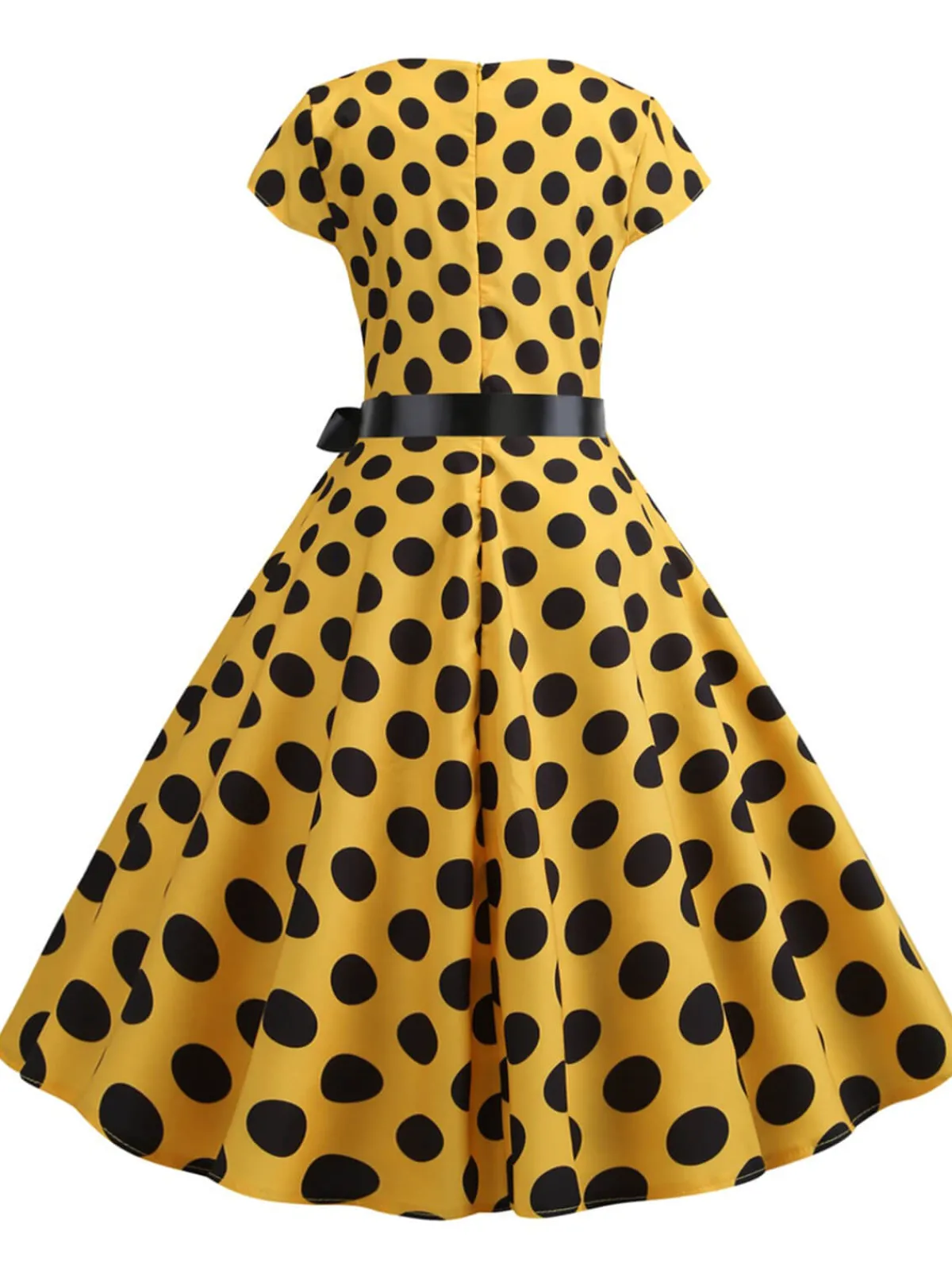 Sale Retro Stage 1950s Polka Dot Cap Sleeved Dress