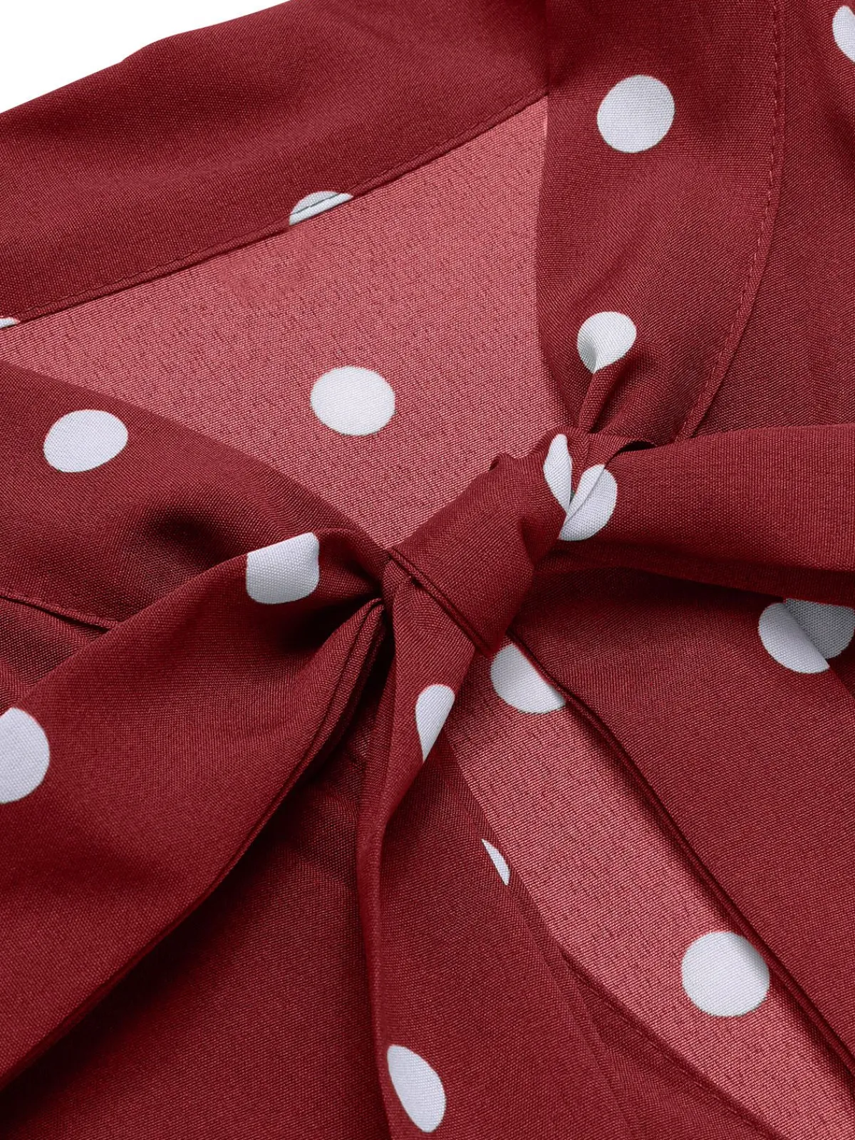 Fashion Retro Stage 1940s Polka Dot Drawstring Pleated Dress