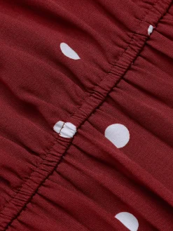 Fashion Retro Stage 1940s Polka Dot Drawstring Pleated Dress