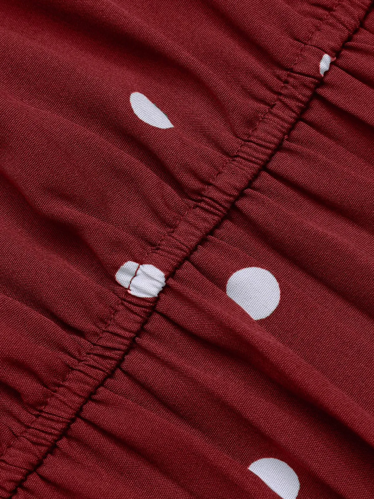 Fashion Retro Stage 1940s Polka Dot Drawstring Pleated Dress