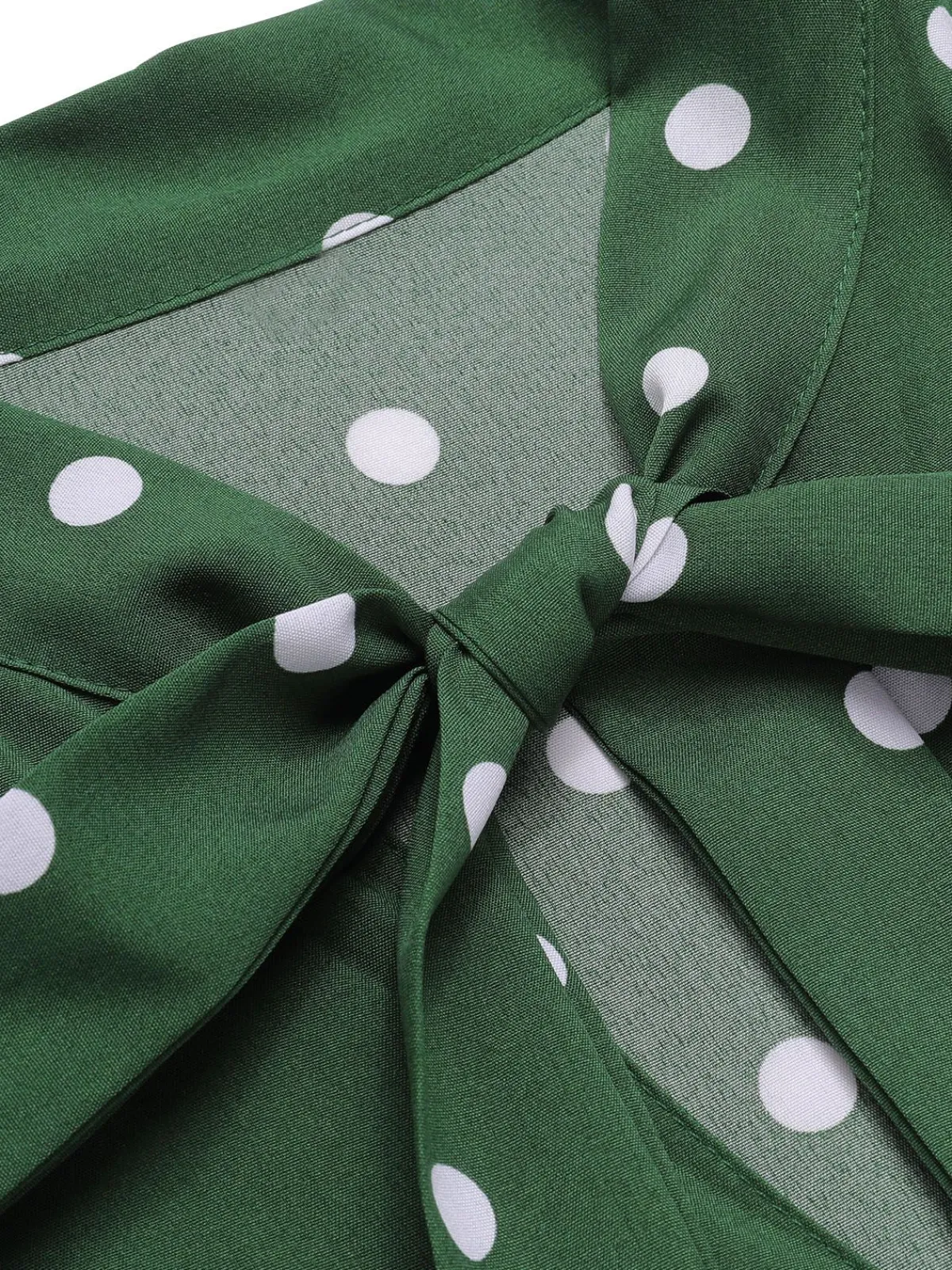 Fashion Retro Stage 1940s Polka Dot Drawstring Pleated Dress