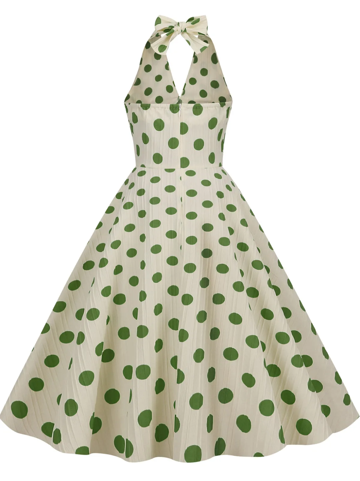 Fashion Retro Stage 1950s Polka Dot Halter Swing Dress