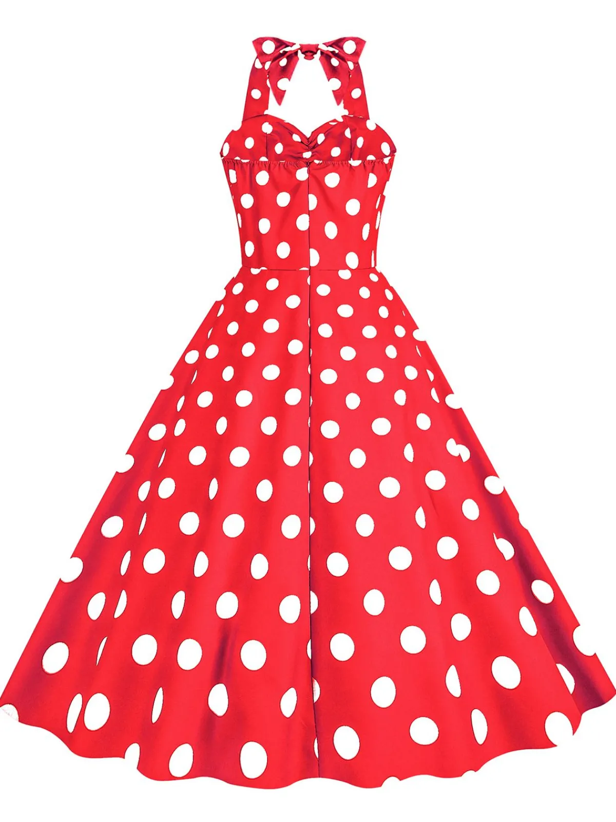 Sale Retro Stage 1950s Polka Dot Halter Swing Dress