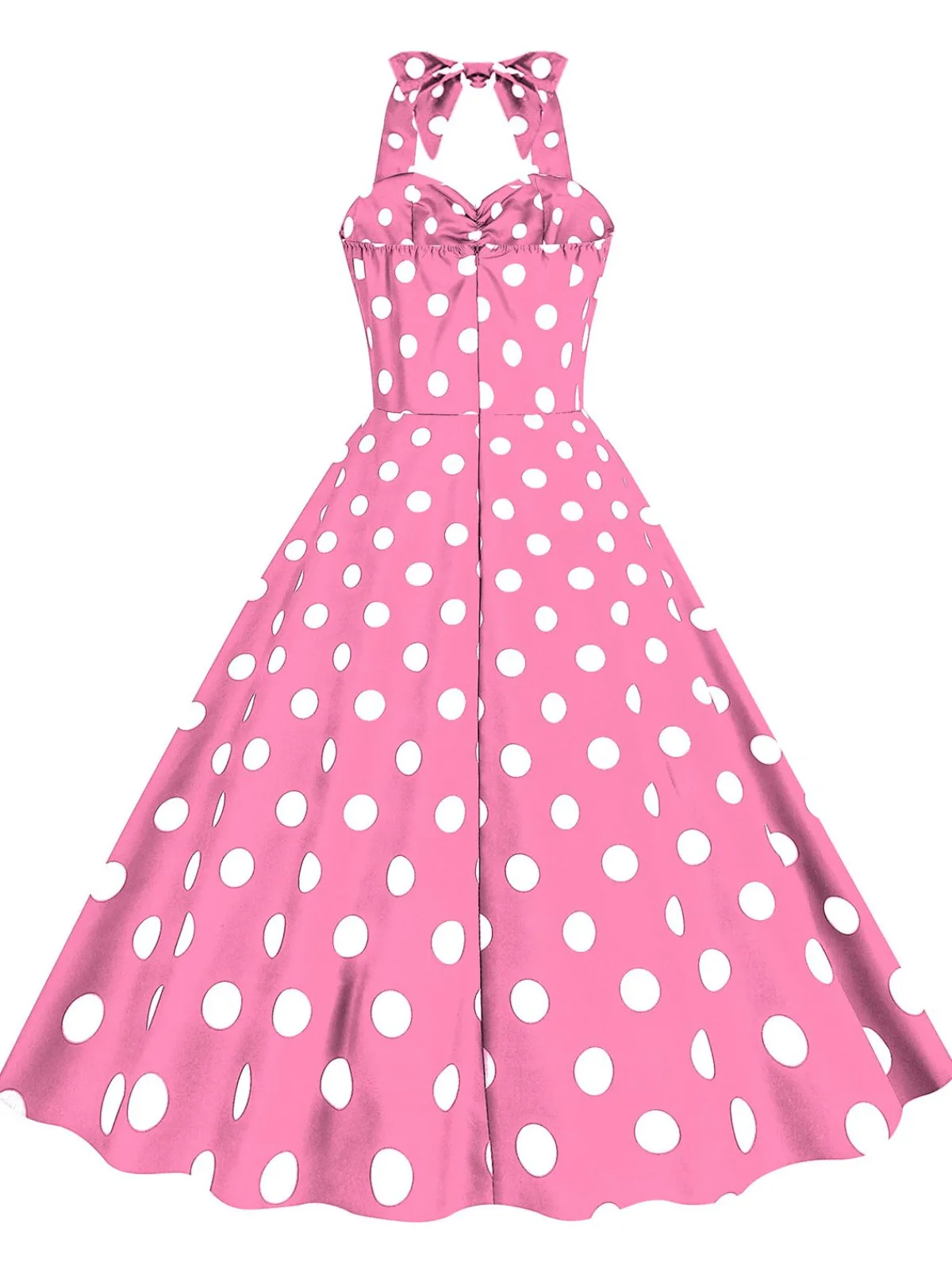 Sale Retro Stage 1950s Polka Dot Halter Swing Dress