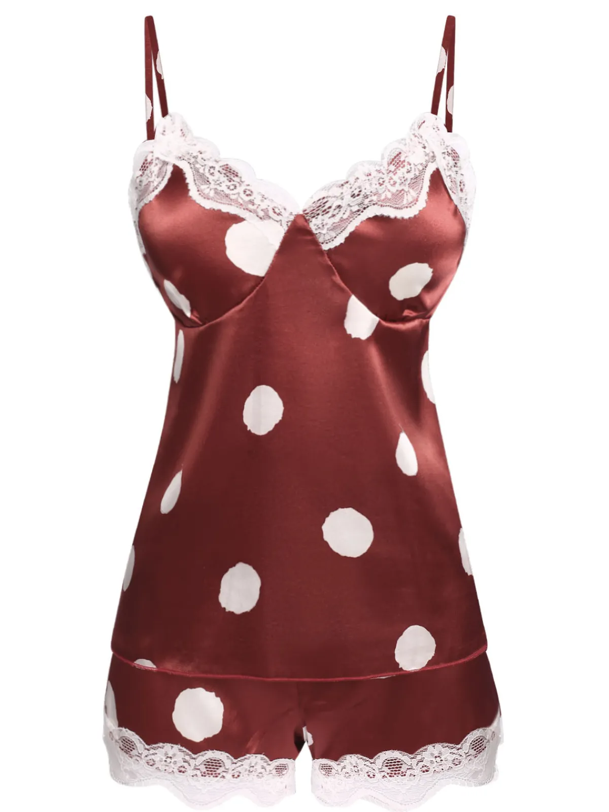 New Retro Stage 1950s Polka Dot Lace Camisole Sleepwear