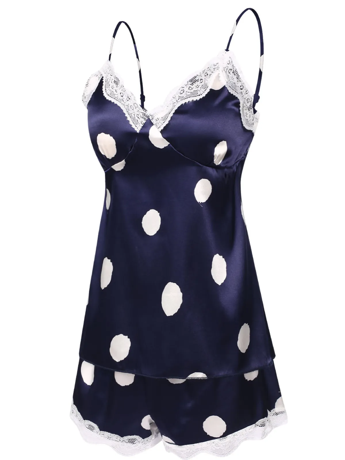 New Retro Stage 1950s Polka Dot Lace Camisole Sleepwear