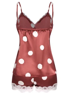 New Retro Stage 1950s Polka Dot Lace Camisole Sleepwear