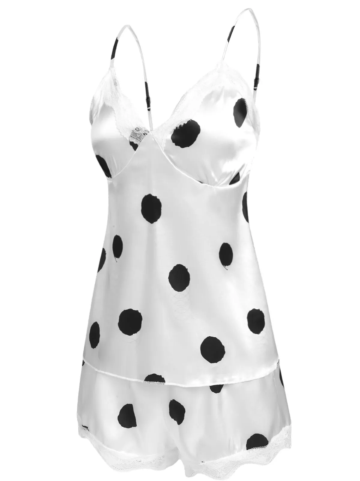 New Retro Stage 1950s Polka Dot Lace Camisole Sleepwear
