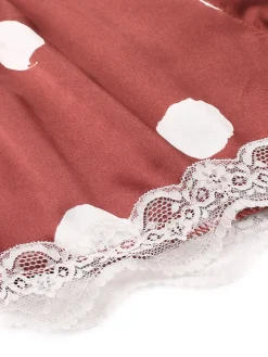 Best Retro Stage 1950s Polka Dot Lace Camisole Sleepwear