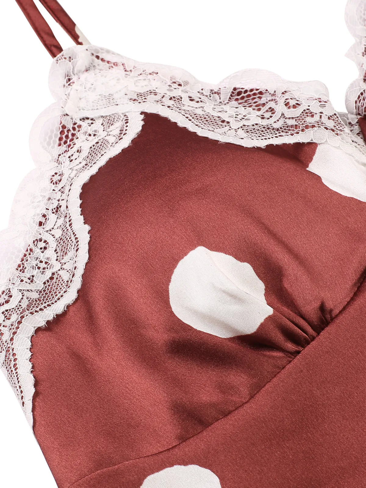 Best Retro Stage 1950s Polka Dot Lace Camisole Sleepwear