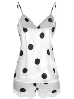 Sale Retro Stage 1950s Polka Dot Lace Camisole Sleepwear
