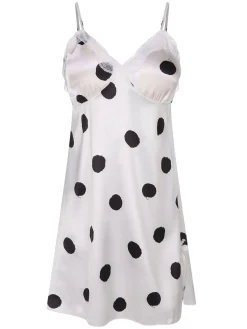 Discount Retro Stage 1950s Polka Dot Lace Spaghetti Straps Sleepwear