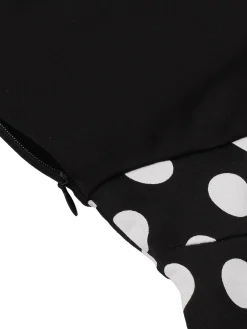 Clearance Retro Stage 1950s Polka Dot Patchwork Short Sleeves Dress