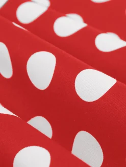 Clearance Retro Stage 1950s Polka Dot Patchwork Short Sleeves Dress
