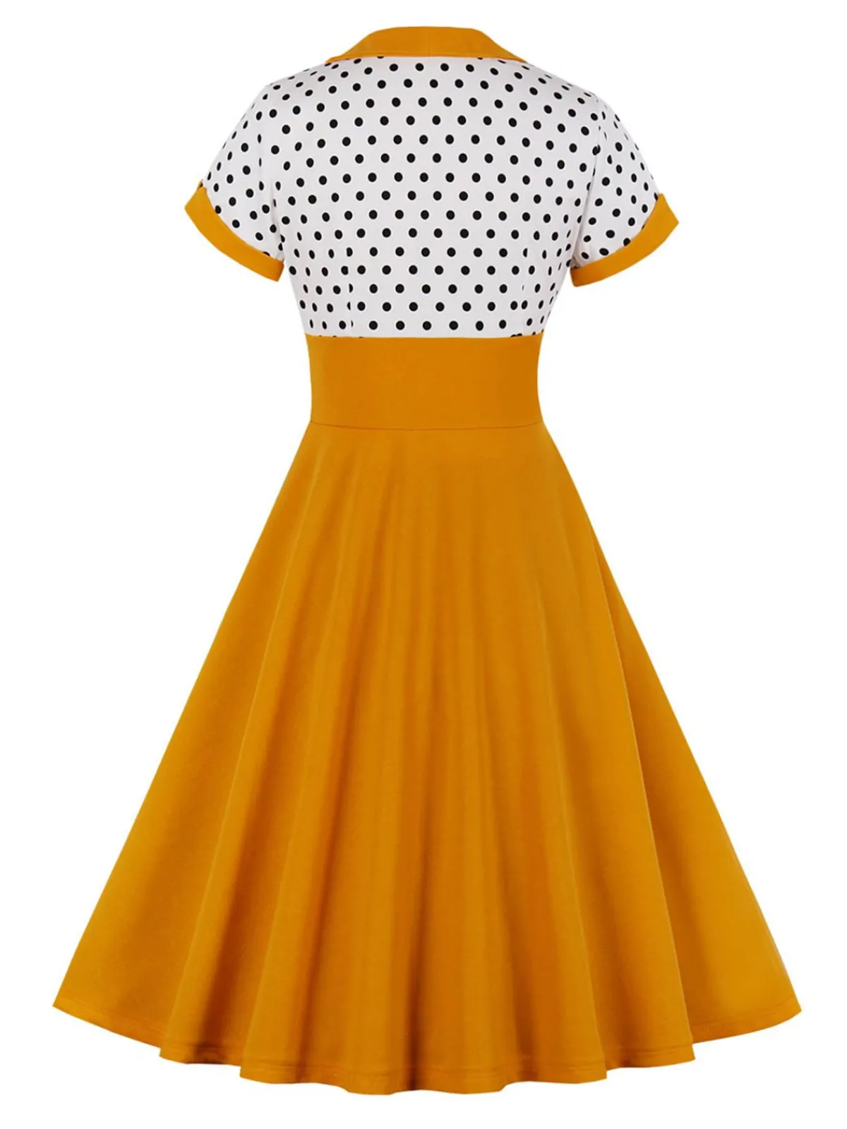 Hot Retro Stage 1950s Polka Dot Patchwork Swing Dress
