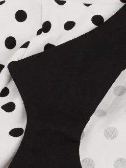 Hot Retro Stage 1950s Polka Dot Patchwork Swing Dress
