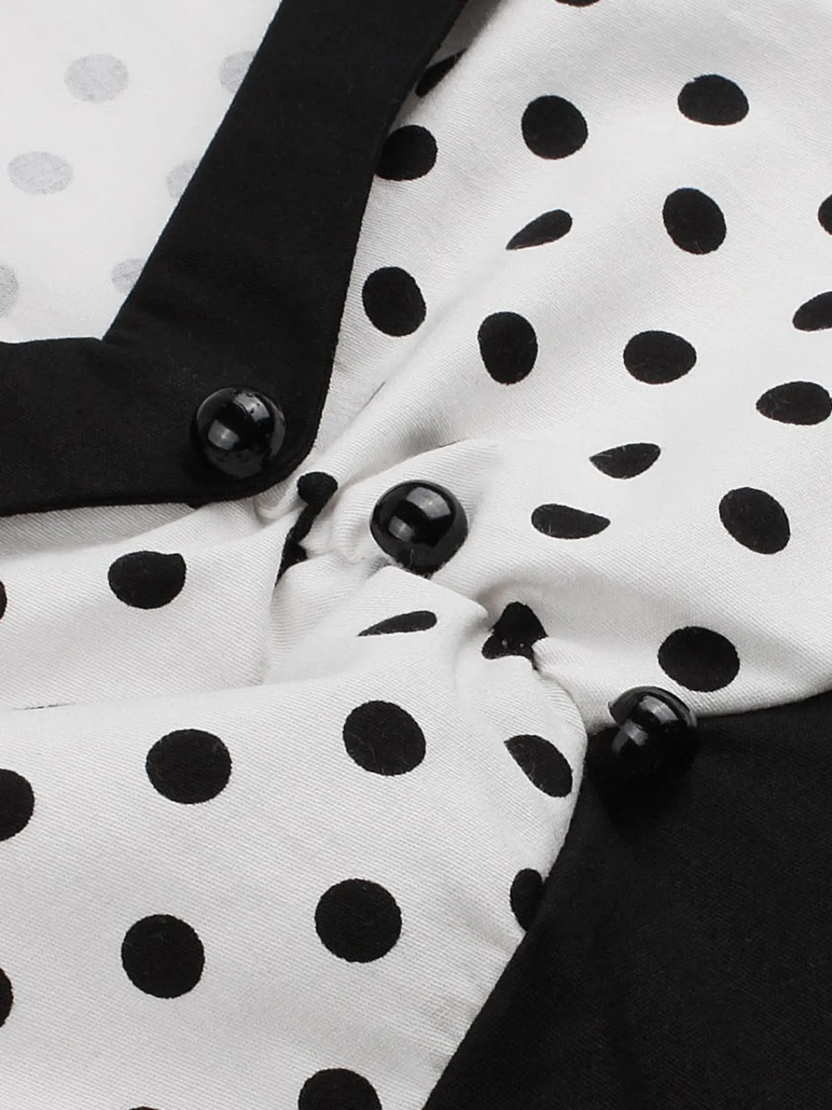 Discount Retro Stage 1950s Polka Dot Patchwork Swing Dress