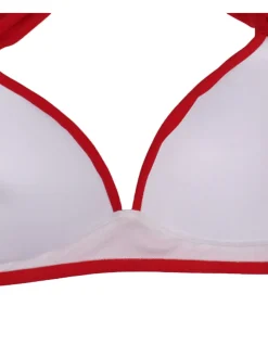 Discount Retro Stage 1950s Polka Dot Pleated Halter Bikini