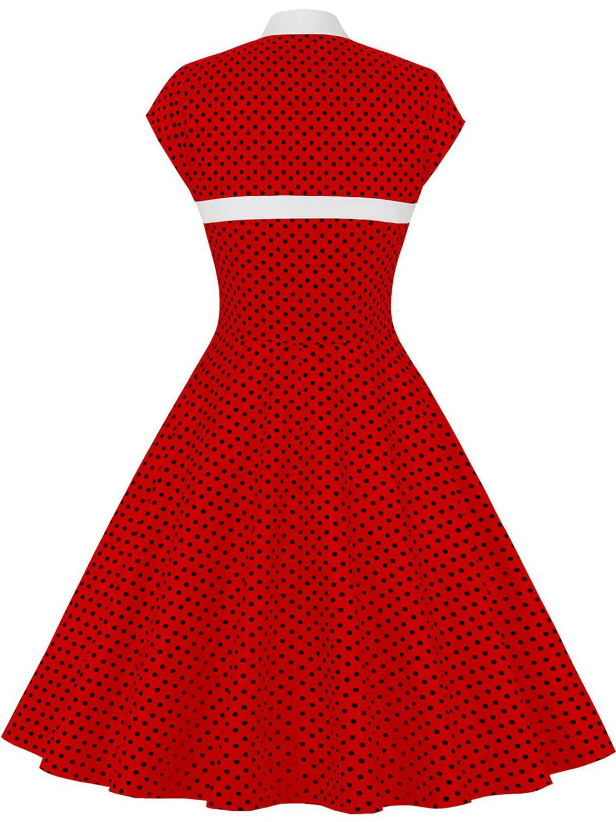 Best Retro Stage 1950s Polka Dots Heart Collar Dress