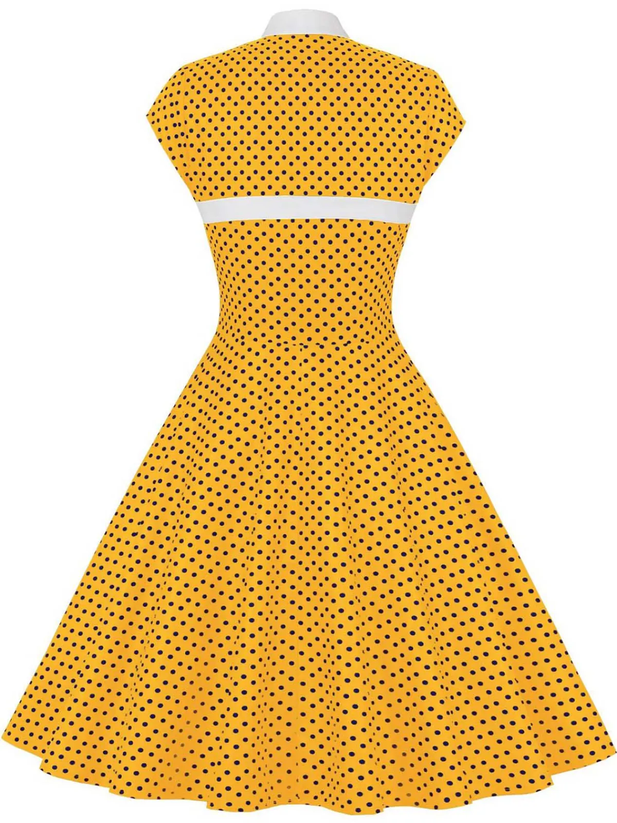 Best Retro Stage 1950s Polka Dots Heart Collar Dress