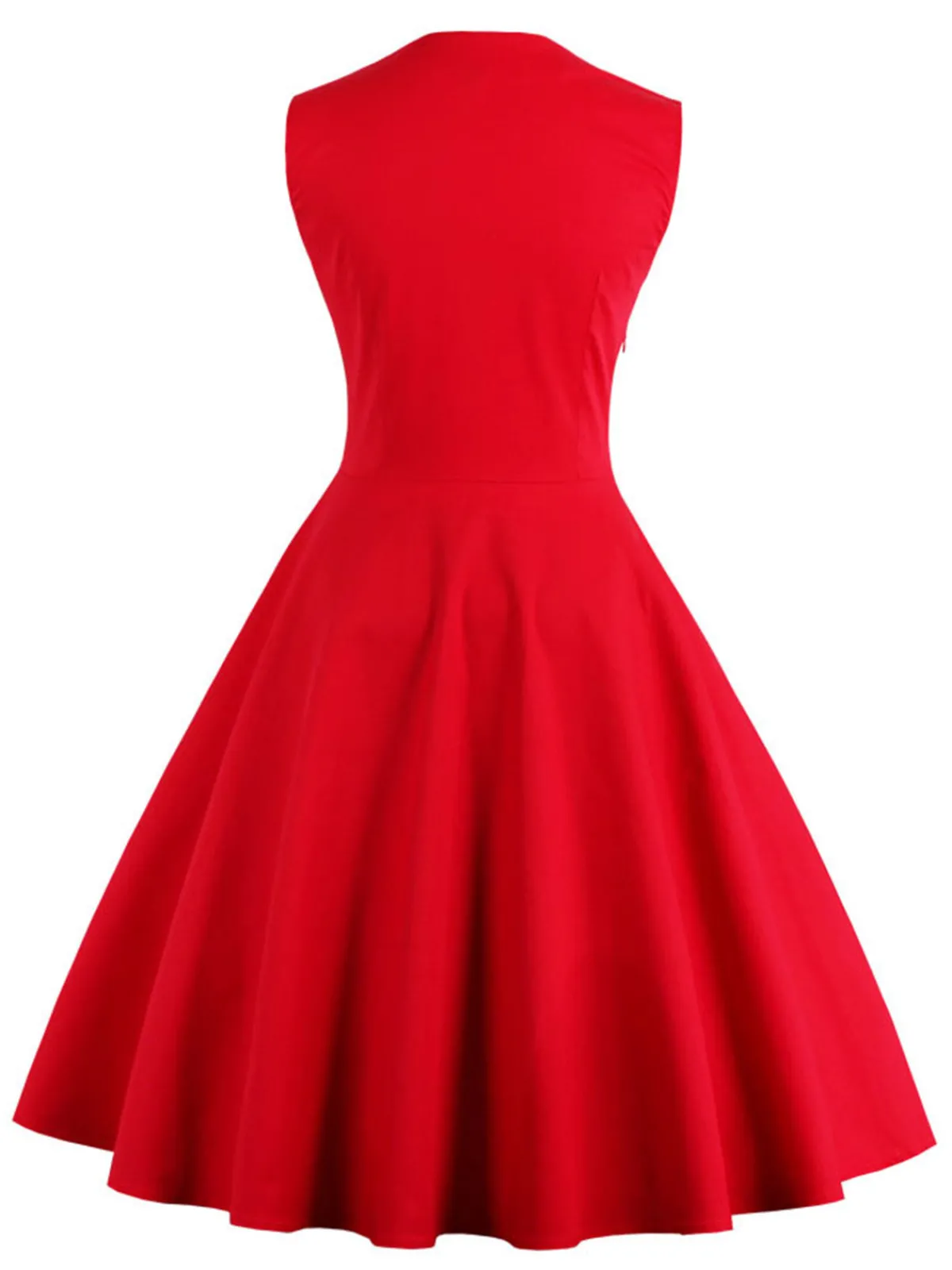 Outlet Retro Stage 1950s Polka Dots Lapel Patchwork Swing Dress
