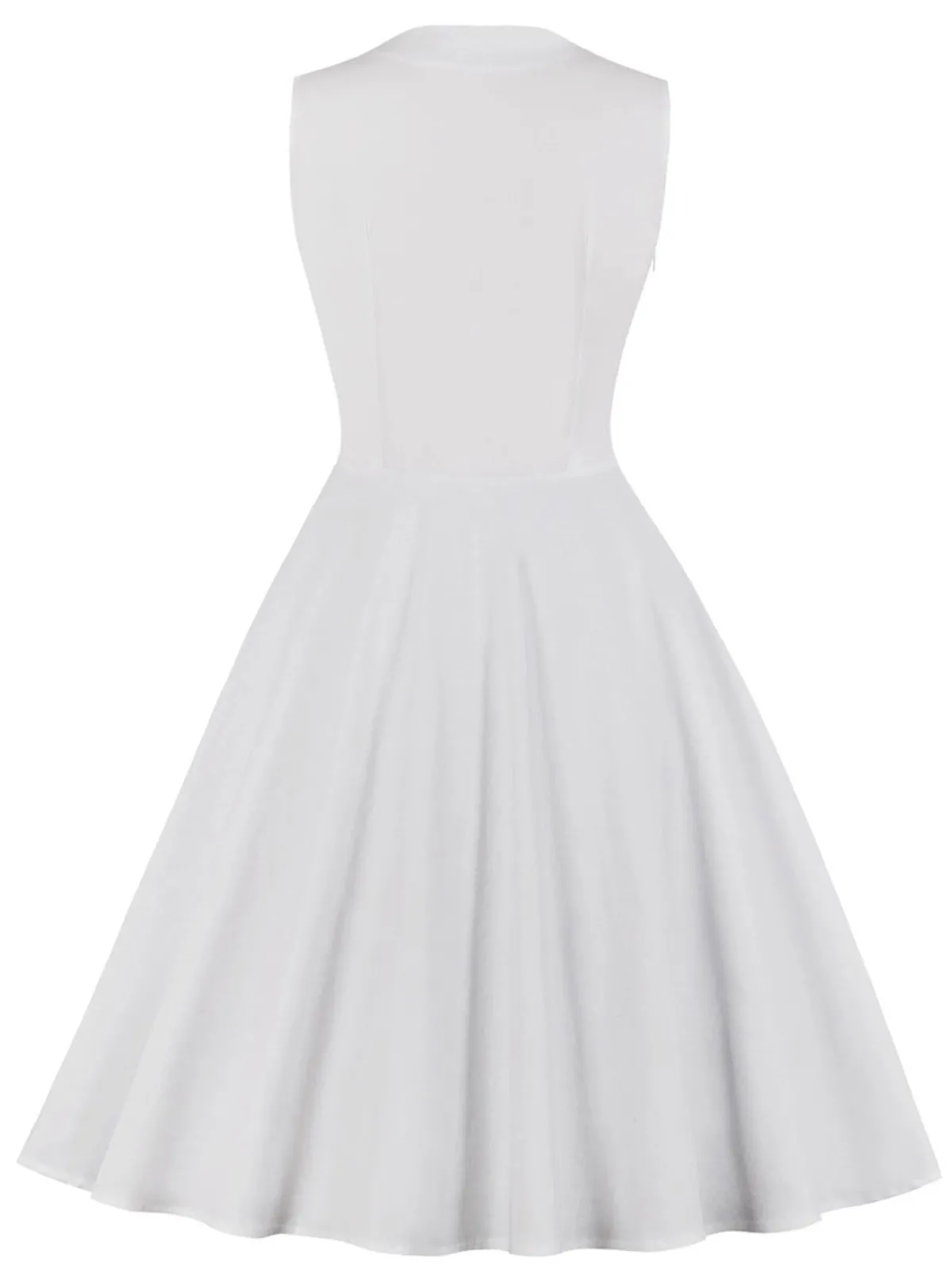 Outlet Retro Stage 1950s Polka Dots Lapel Patchwork Swing Dress